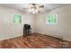 Bedroom with ceiling fan and hardwood floors at 393 Carson Dr, Gastonia, NC 28052