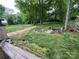 Lush backyard with mature trees and a wooden fence, creating a serene and private outdoor space at 4905 Montibello Dr, Charlotte, NC 28226