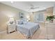 Bedroom featuring a ceiling fan, bright natural light, and two nightstands at 5603 Ballinard Ln, Charlotte, NC 28277
