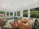 Bright sunroom with large windows offering serene views of the landscaped backyard at 5603 Ballinard Ln, Charlotte, NC 28277