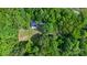 An aerial shot of a secluded home surrounded by lush trees and green grass at 715 Potneck Rd, Salisbury, NC 28147