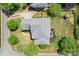 Aerial view showcases the house's layout, surrounding yard, and well-maintained landscaping at 7525 Blackgum Falls Ct, Huntersville, NC 28078