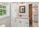 Bathroom with a white cabinet and granite countertop at 814 Marve St, Gastonia, NC 28052