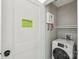 Convenient laundry room features washer and dryer with ventless dryer sign at 814 Marve St, Gastonia, NC 28052