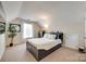 Cozy bedroom with neutral carpet, a window, and stylish décor at 9700 Stewart Spring Ln, Charlotte, NC 28216
