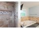 Bathroom featuring walk-in shower and jetted tub at 1184 W Oak Dr, Rock Hill, SC 29732