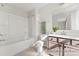 Well-lit bathroom featuring a shower/tub combo, vanity and a neutral color scheme at 1359 Russell St, Rock Hill, SC 29730