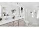 Modern bathroom with dual sinks, a spacious glass-enclosed shower, and neutral tones at 1359 Russell St, Rock Hill, SC 29730
