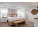 Elegant bedroom with a tray ceiling, soft lighting, and sophisticated decor at 14015 Penbury Ln # 373, Charlotte, NC 28278