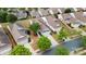 Aerial view of the home and neighborhood showcasing the well-manicured lawns at 16291 Raven Crest Dr, Indian Land, SC 29707