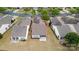 Aerial view of backyard, featuring a partially screened in patio at 16291 Raven Crest Dr, Indian Land, SC 29707