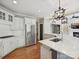 Bright kitchen with island, stainless steel appliances and pendant lighting at 16319 Ashlyn Chase Ct, Charlotte, NC 28277