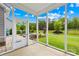 Screened porch showcasing views of the landscaped backyard and the patio at 2007 Lydney Cir, Waxhaw, NC 28173