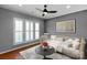 Bright sitting area with shuttered windows, wood floors, and modern decor at 2106 Yellowstone Dr, Fort Mill, SC 29707