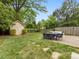 Spacious backyard featuring a shed, patio, and lush green lawn at 2110 Winter St, Charlotte, NC 28205
