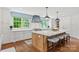 Modern kitchen featuring a large island with seating, white cabinets, and stainless steel appliances at 2900 Wickersham Rd, Charlotte, NC 28211