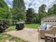 Cozy backyard patio area with seating, grill, and lush green lawn at 3128 Country Club Dr, Charlotte, NC 28205