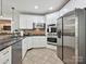 Updated kitchen featuring granite countertops and stainless steel appliances at 3128 Country Club Dr, Charlotte, NC 28205