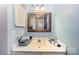Bathroom featuring mirror, vanity, lighting fixture, and basic fixtures and amenities at 3131 Heathstead Pl, Charlotte, NC 28210