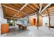 Unfinished basement with exposed wood ceiling, supports and concrete floors at 332 York Spann Rd, Hamptonville, NC 27020