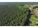 An aerial view showcases this property's woodland and road frontage, blending accessibility with nature's tranquility at 4815 Nc 109 Hwy, Wadesboro, NC 28170