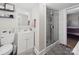 Bathroom features a modern glass shower, stylish vanity, and neutral color scheme at 4815 Nc 109 Hwy, Wadesboro, NC 28170