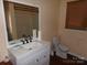 Bathroom with a vanity, large mirror, and a toilet at 556 Roundtree Cir, Chester, SC 29706