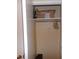 Standard closet with a shelf with cardboard boxes and clothing rack with hangers at 556 Roundtree Cir, Chester, SC 29706