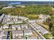 Beautiful aerial view of a residential neighborhood with mature trees and a lake in the background at 574 Altamonte Dr, Clover, SC 29710