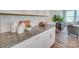Kitchen counter with granite countertops, white cabinetry, stainless steel appliances, and modern décor at 574 Altamonte Dr, Clover, SC 29710