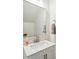 Stylish powder room features a vanity, mirror and towel rack at 6878 Spring Peeper Ln, Lancaster, SC 29720