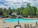 Community pool featuring a waterslide, lounge chairs, and umbrellas, providing a resort-like experience for residents at 1148 Wessington Manor Ln, Fort Mill, SC 29715
