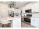 Well-appointed kitchen with white cabinetry, stainless steel appliances, and a breakfast bar at 1604 Breezewood Dr, Charlotte, NC 28262