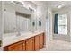 Bathroom with double sink vanity and large mirror at 1605 Tate Rd # 258, Rock Hill, SC 29732