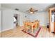 Dining room with wood floors, ceiling fan and seating for six at 1605 Tate Rd # 258, Rock Hill, SC 29732