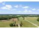 Expansive aerial view of a home with a long driveway, situated in a rural setting with fields and woodlands at 1870 Sloan Rd, Mt Ulla, NC 28125