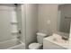 Full bathroom with shower-tub, modern fixtures and plenty of light at 2322 Hedgewood Cir, Gastonia, NC 28052