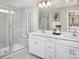 Modern bathroom features double vanity, glass-enclosed shower, and contemporary fixtures at 2460 Hedgecliff Rd, Kannapolis, NC 28025