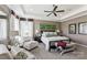 The main bedroom features a tray ceiling, neutral walls, and a comfortable sitting area with light-filled windows at 2511 Carnation Dr, Harrisburg, NC 28075
