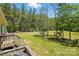 Large grassy backyard features mature trees, playground equipment and space for outdoor activities at 2784 Leadoff Rd, Lancaster, SC 29720