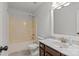 Bathroom offers a full shower tub and modern vanity with updated fixtures at 508 Long Creek Pkwy, Charlotte, NC 28214