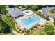 Aerial view of a community pool with ample seating at 6729 Garden Hill Dr, Huntersville, NC 28078