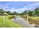 Scenic view of pond and surrounding greenery at 9232 Four Mile Creek Rd, Charlotte, NC 28277