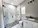 Modern bathroom features a sleek glass-enclosed shower with marble tiles and a stylish vanity at 1247 Beltline Rd # 1, Chester, SC 29706