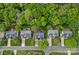 Aerial view of single-Gathering homes with mature trees, manicured lawns, and paved driveways at 1400 Coachman Dr, Waxhaw, NC 28173