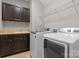A spacious laundry room with modern machines, cabinets and lots of storage at 1410 Smoketree Ct, Waxhaw, NC 28173