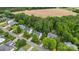 Neighborhood aerial view featuring neatly arranged homes surrounded by mature trees at 14849 Middlesborough Dr, Matthews, NC 28104