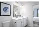 Bathroom featuring a double sink and a view to the bedroom at 153 Jameson Park Dr # 4, Troutman, NC 28166