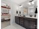 Stylish bathroom with double vanity, modern fixtures, and neutral color palette at 2010 Puddle Pond Rd, Indian Trail, NC 28079