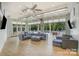 Community lounge featuring comfortable seating, TV, and glass doors that open to pool at 21203 Harken Dr, Cornelius, NC 28031
